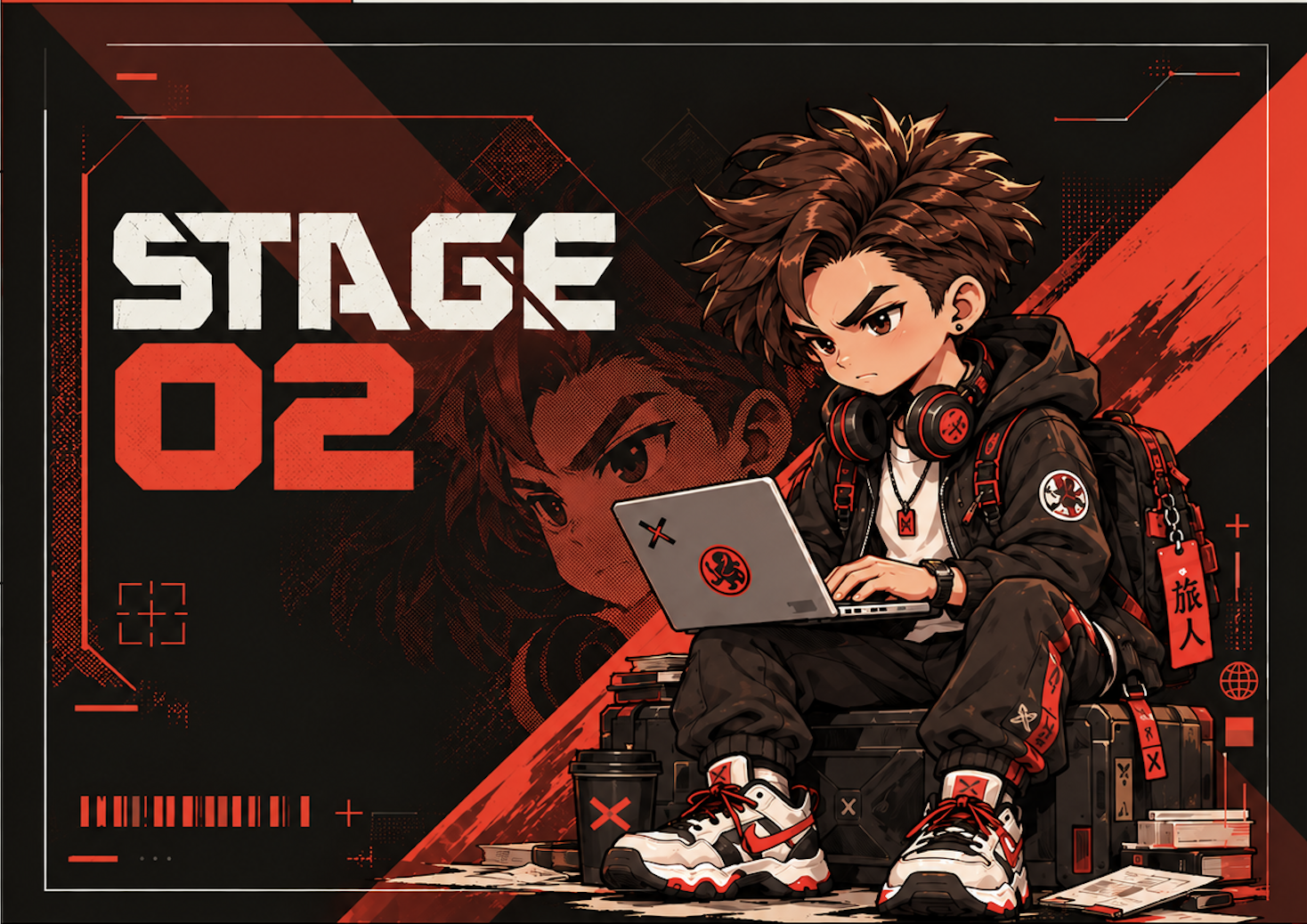 Stage 02 character portrait with laptop